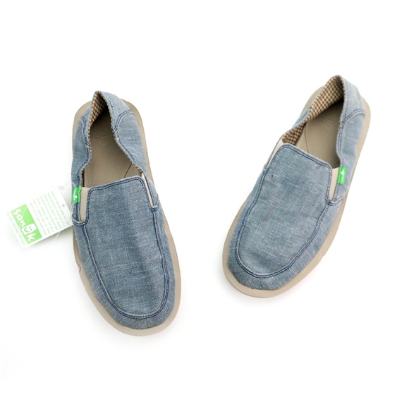 Sanuk Sidewalk Surfers Vice Blue Vintage Shoes NEW - Picture 1 of 6